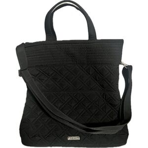 Vera Bradley Black Quilted Tote with Detachable Convertible Crossbody Strap